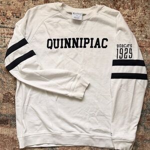 Champion White Crewneck Sweater with Black Accents